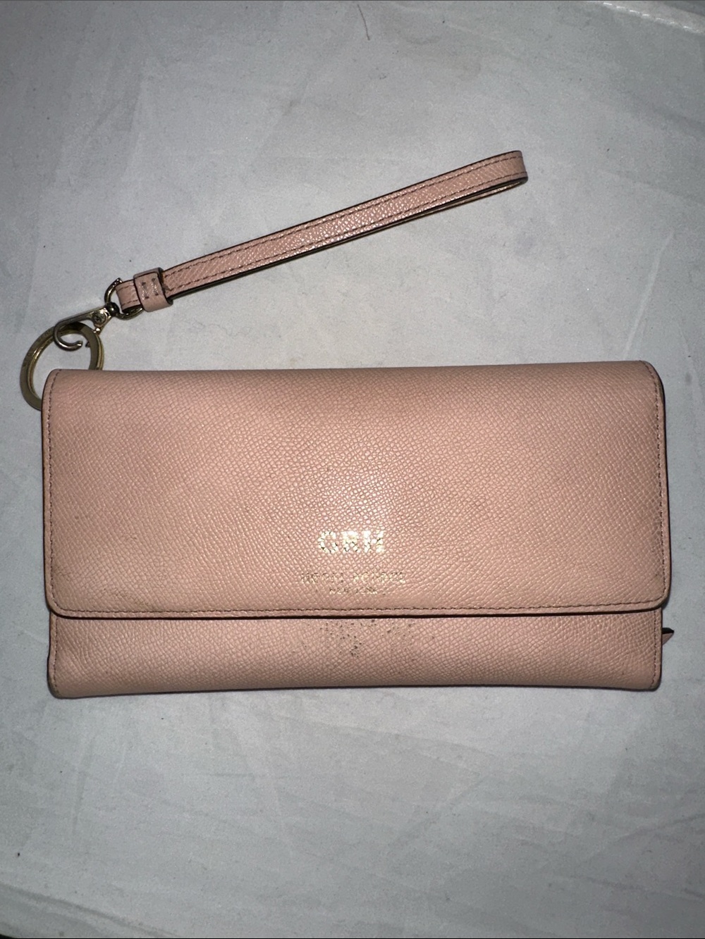 Henri Bendel peach pink Leather Wristlet Uptown Wallet